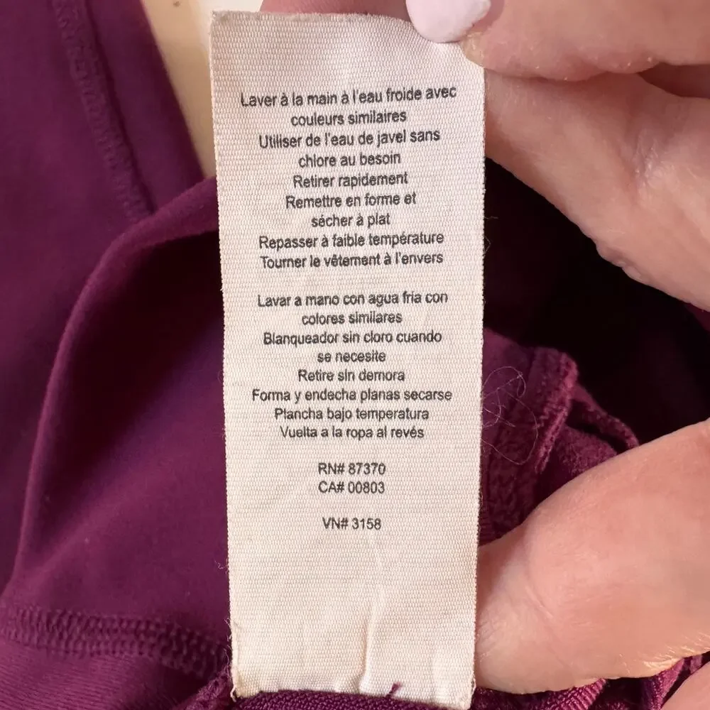 Alo High Waisted Patina Yoga Capri Pants Leggings 3158 Purple Burgundy Pilates